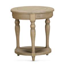 Chilton Wooden Round Side Table - Rustic Oak - UK