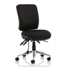 Chiro Fabric Medium Back Office Chair In Black No Arms - UK
