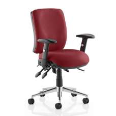 Chiro Medium Back Office Chair In Ginseng Chilli With Arms - UK