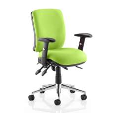 Chiro Medium Back Office Chair In Myrrh Green With Arms - UK