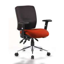 Chiro Medium Back Office Chair With Tabasco Red Seat - UK