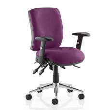 Chiro Medium Back Office Chair In Tansy Purple With Arms - UK