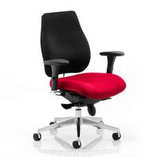 Chiro Plus Black Back Office Chair With Bergamot Cherry Seat - UK