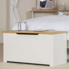 Chorley Wooden Blanket Box In White And Oak - UK