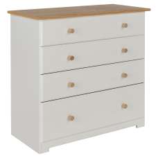 Chorley Wooden Chest Of 4 Drawers In White And Oak - UK