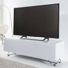 Chroma Medium High Gloss TV Stand With 1 Flip Door In White - UK