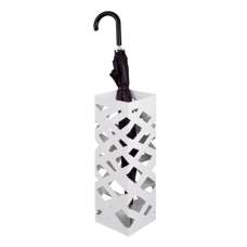 Cibecue Metal Criss Cross Style Umbrella Stand In White - UK