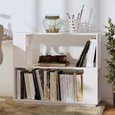 Ciniod Pinewood Bookcase And Room Divider In White - UK
