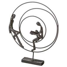 Circles Iron Design Sculpture In Burnished Bronze - UK