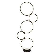 Cirque 5 LED Ring Floor Lamp In Matt Black And White - UK