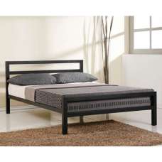 City Block Metal Vintage Style King Size Bed In Black - UK