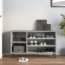 Clanton Wooden Shoe Storage Bench In Grey Sonoma Oak - UK