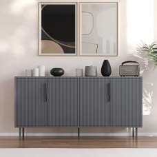 Clara Wooden Sideboard with 4 Doors in Anthracite - UK
