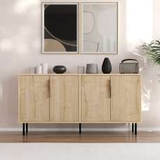 Clara Wooden Sideboard with 4 Doors in Sapphire Oak - UK