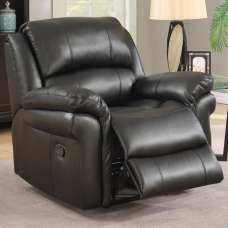 Claton Faux Leather Recliner 1 Seater Sofa In Black - UK