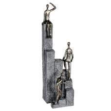 Climbing Poly Design Sculpture In Antique Bronze And Grey - UK