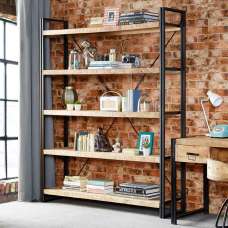 Clio Wooden Shelving Unit with Metal Frame in Reclaimed - UK
