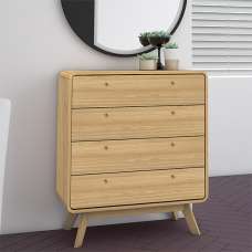 Clive Wooden Chest Of 4 Drawers In Oak - UK