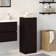 Clive Wooden Storage Cabinet With 1 Drawer 1 Door In Black Oak - UK
