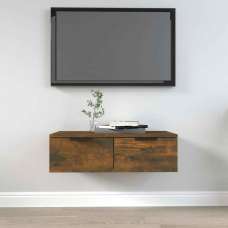 Clive Wooden TV Stand With 2 Drawer In Smoked Oak - UK