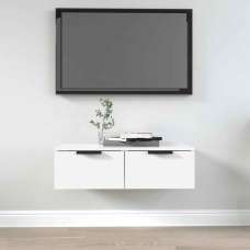 Clive Wooden TV Stand With 2 Drawer In White - UK