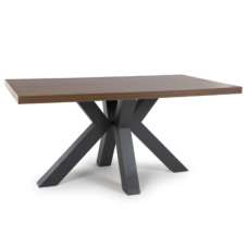Clovis Large Wooden Rectangular Dining Table In Smoked Oak - UK