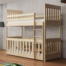 Clovis Wooden Bunk Bed With Bonnell Mattress in Pine - UK