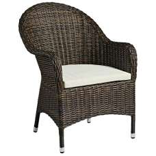 Coachella Rattan Garden Armchair In Brown - UK