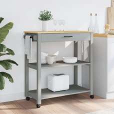 Coachella Wooden Large Kitchen Trolley With 1 Drawer In Grey Oak - UK