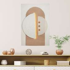 Colindale Canvas Soft Abstract LED Wall Art In Orange And Cream - UK