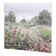 Colindale Canvas Tree Motif Wall Art In Grey And Green - UK