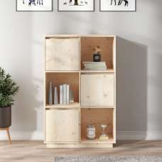 Colix Pine Wood Storage Cabinet With 3 Doors In Natural - UK