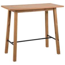 Colza Wooden Rectangular Bar Table In Oak - UK