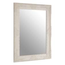 Comato Rectangular Wall Bedroom Mirror In Muted White Frame - UK