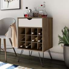 Catoosa Wooden Drinks Serving Trolley In Brown Oak - UK