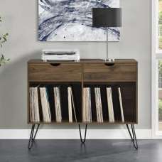 Catoosa Wooden Office Cabinet White 2 Drawers In Walnut - UK