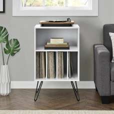 Catoosa Wooden Office Cabinet White 2 Shelves In White - UK