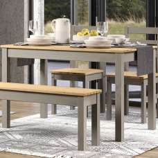 Consett Large Wooden Rectangular Dining Table In Grey Oak - UK