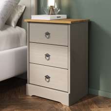 Consett Wooden Cabinet With 3 Drawers - Grey Oak - UK