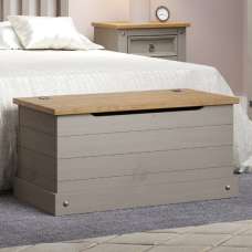 Consett Wooden Blanket Box In Grey And Oak - UK