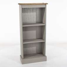 Consett Wooden Bookcase With 3 Shelves In Grey And Oak - UK