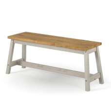 Consett Wooden Dining Bench In Grey Oak - UK