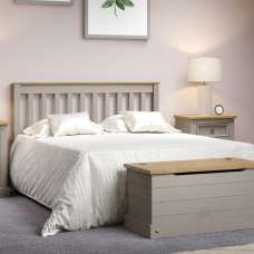 Consett Wooden Double Bed In Grey And Oak - UK