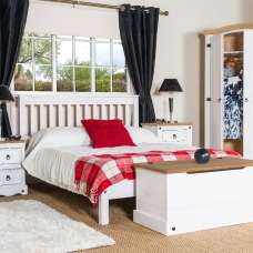 Consett Wooden Double Bed In White - UK