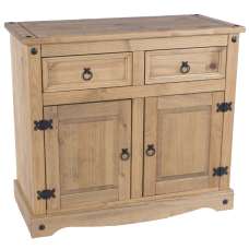 Consett Wooden Sideboard With 2 Doors 2 Drawers In Oak - UK