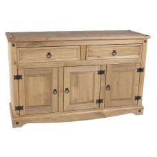 Consett Wooden Sideboard With 3 Doors 2 Drawers In Oak - UK