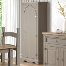 Consett Wooden Wardrobe With 1 Door In Grey And Oak - UK