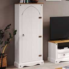 Consett Wooden Wardrobe With 1 Door In White And Oak - UK