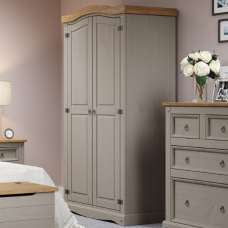 Consett Wooden Wardrobe With 2 Doors In Grey And Oak - UK