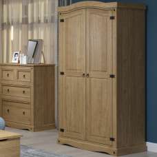 Consett Wooden Wardrobe With 2 Doors In Oak - UK